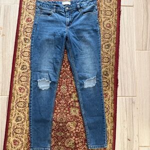 Free People Distressed Blue Skinny Jeans
